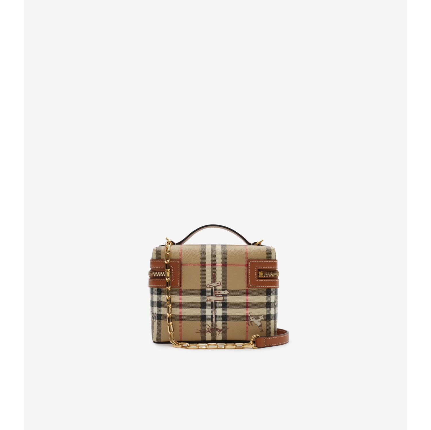Mini Check Mates Vanity Bag in Archive beige - Women | Burberry