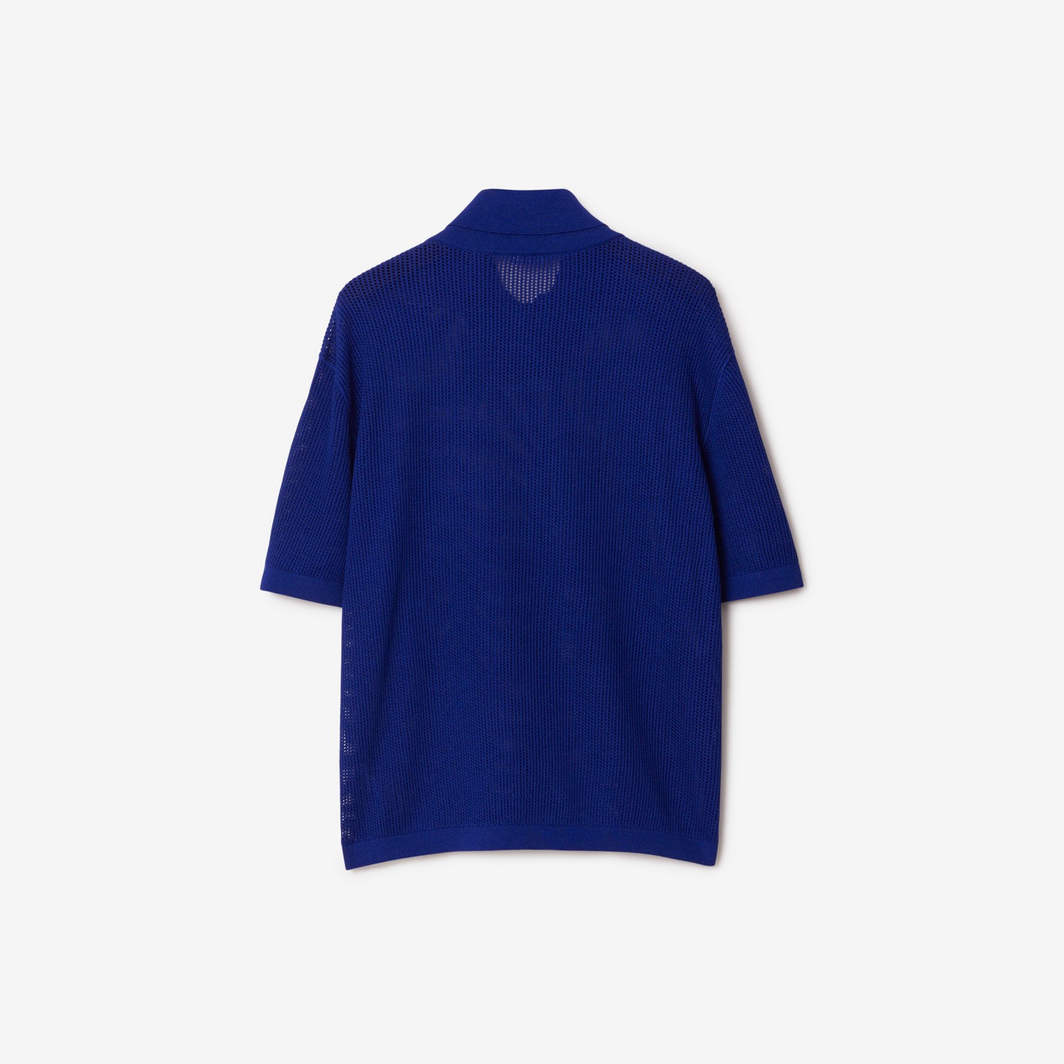 Silk Cotton Mesh Polo Shirt in Knight - Men | Burberry® Official