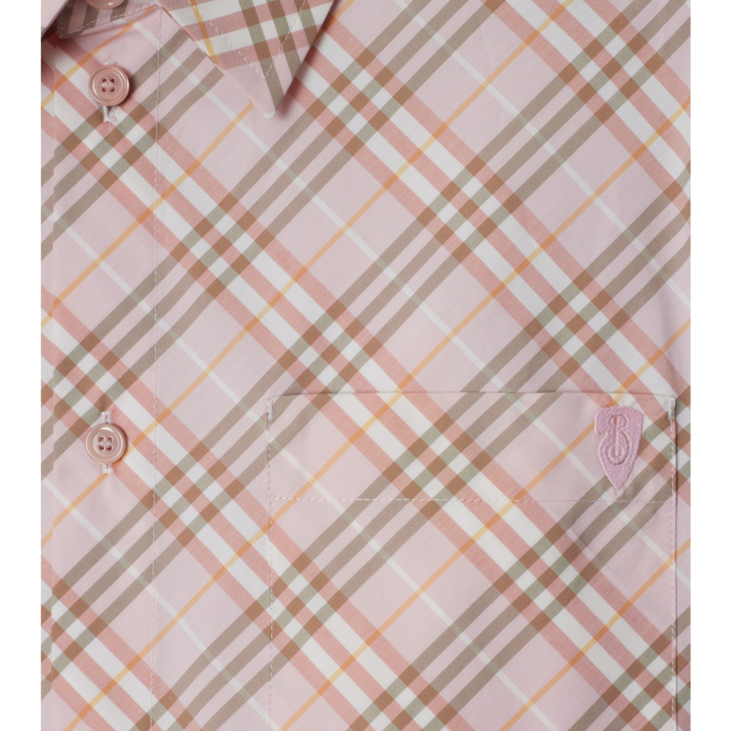 Cropped Check Cotton Shirt in Floss pink - Women | Burberry® Official