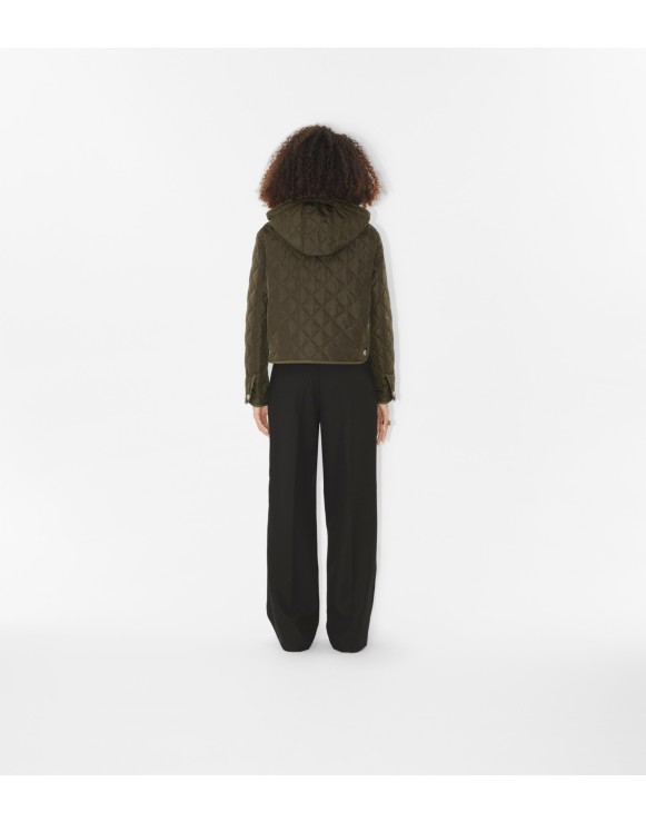 Cropped Quilted Nylon Jacket