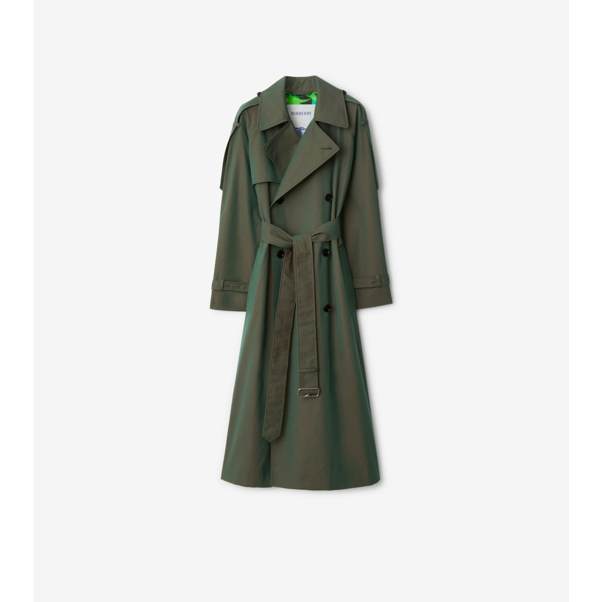 Burberry Long Highgrove Castleford Trench Coat In Ivy