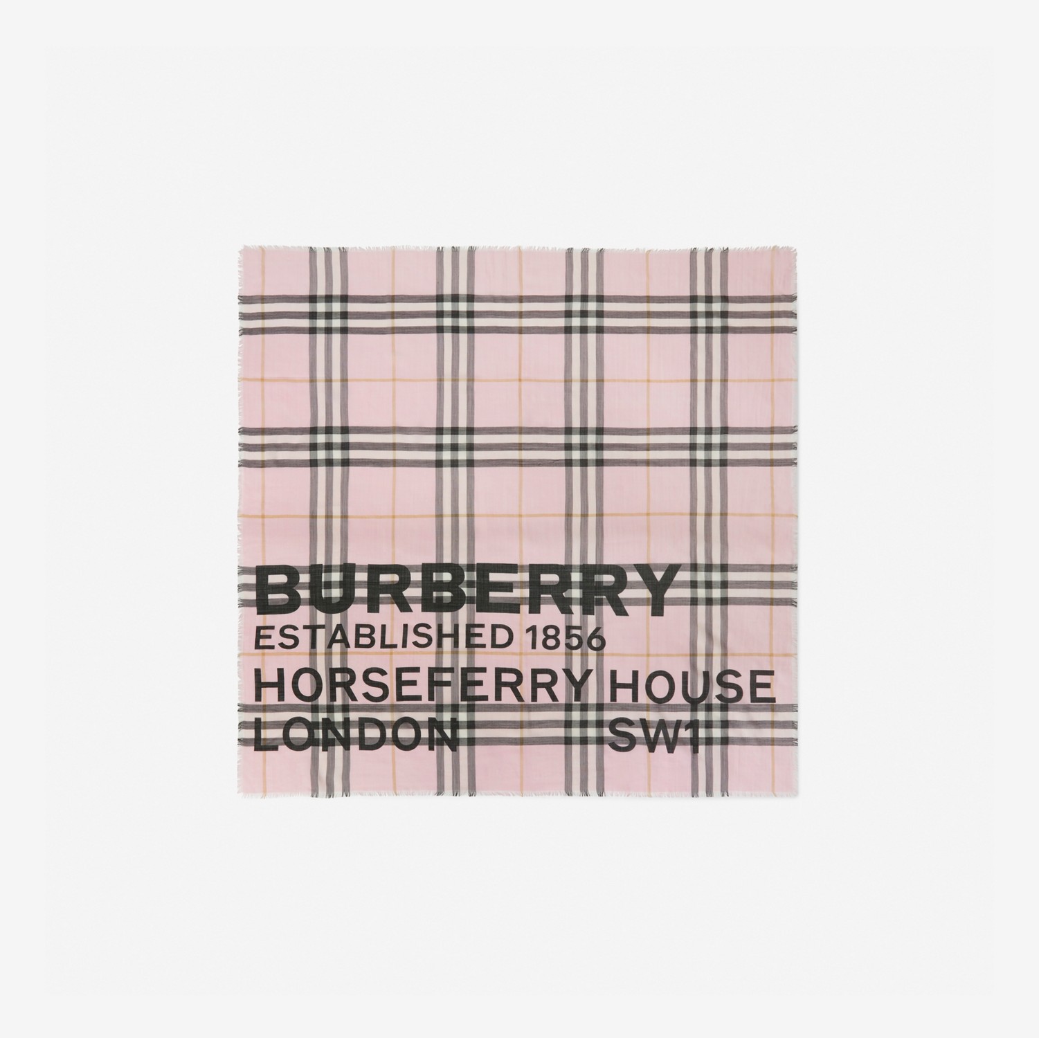 Montage Print Wool Silk Large Square Scarf in Pale Pink | Burberry® Official