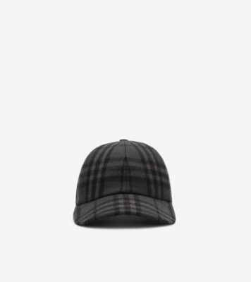 Check Wool Baseball Cap in Iron grey - Men | Burberry® Official