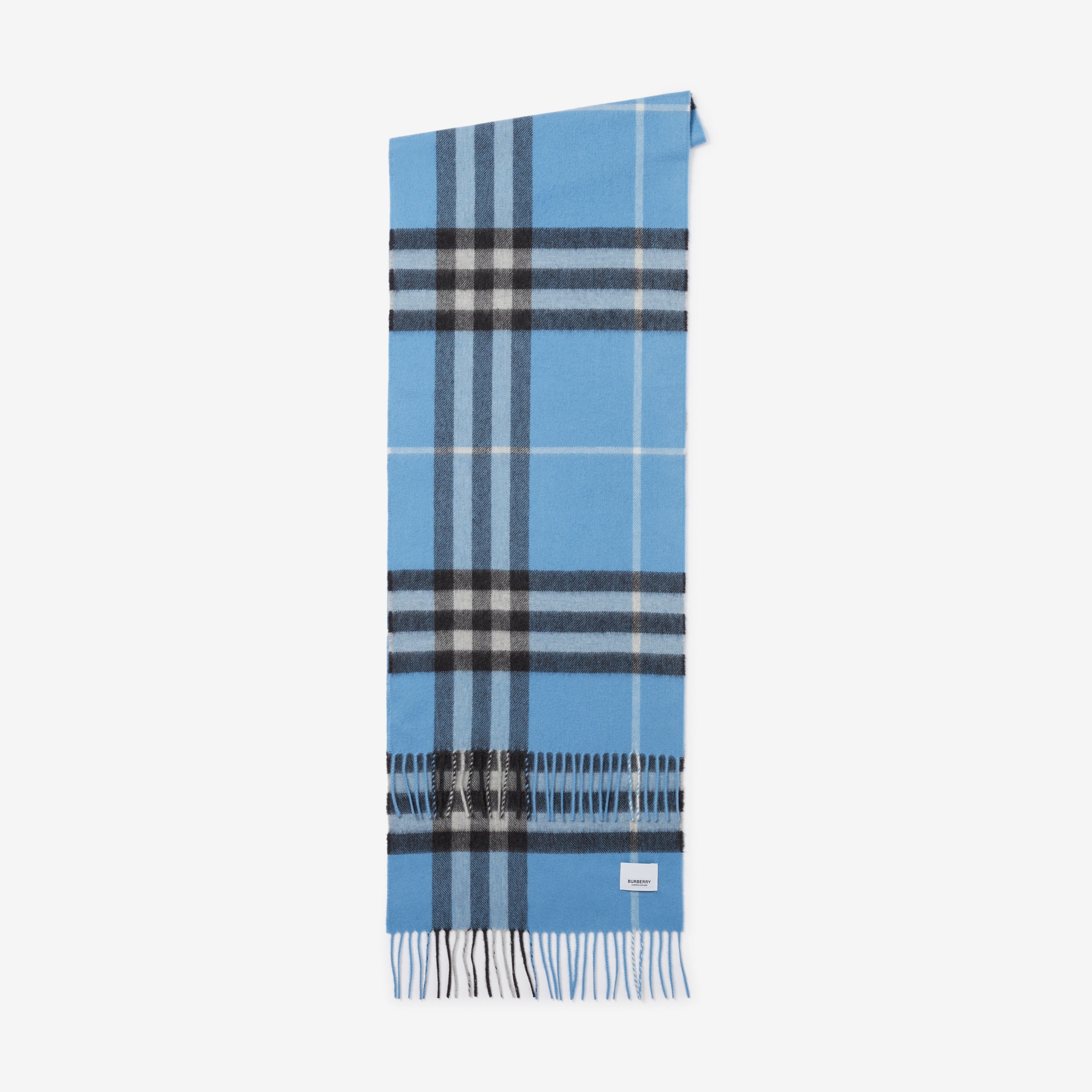 Burberry 格纹羊绒围巾 (蓝色 / 灰色) | Burberry® 博柏利官网 - 2