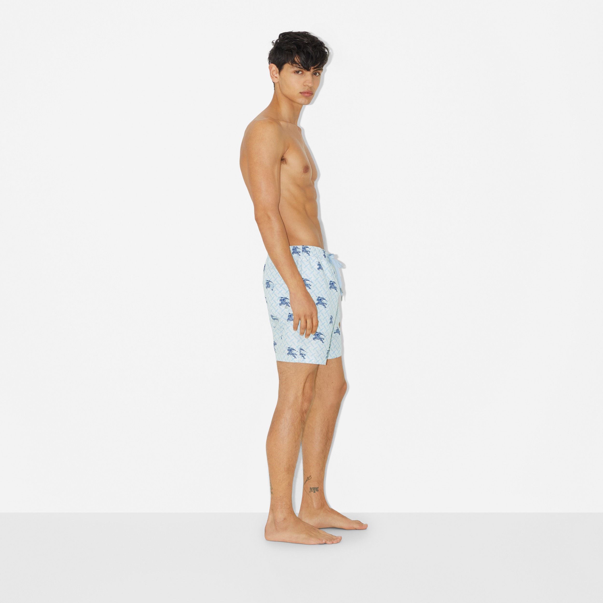 EKD Monogram Drawcord Swim Shorts in Navy - Men | Burberry® Official - 3