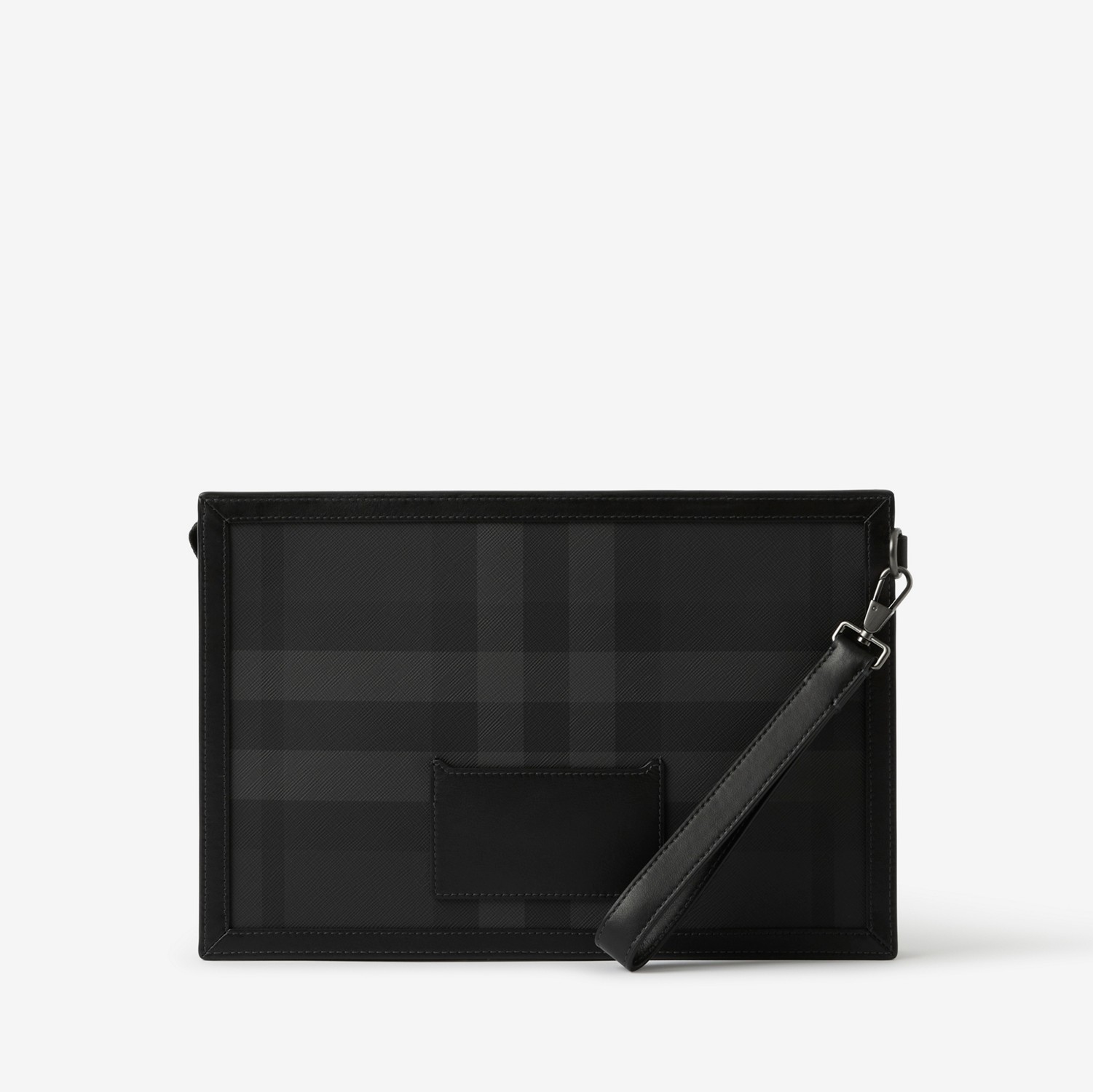 Check Zip Pouch in Charcoal - Men | Burberry® Official