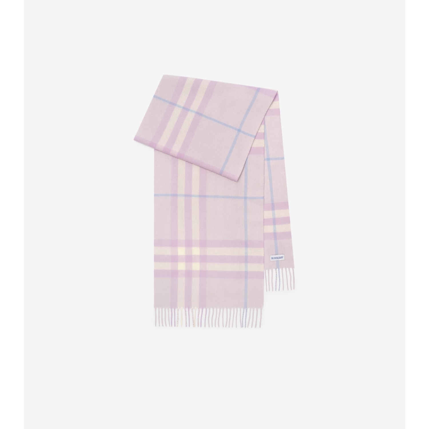 チェック カシミアスカーフ (パウダーパープル) | Burberry®公式サイト