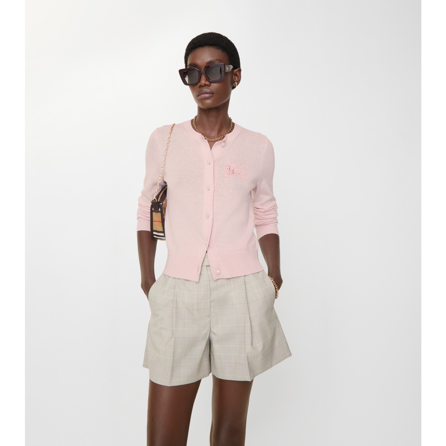 马术骑士徽标棉毛混纺开衫