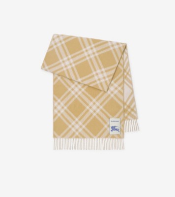 チェック アルパカウール スカーフ (フィンチベージュ) | Burberry
