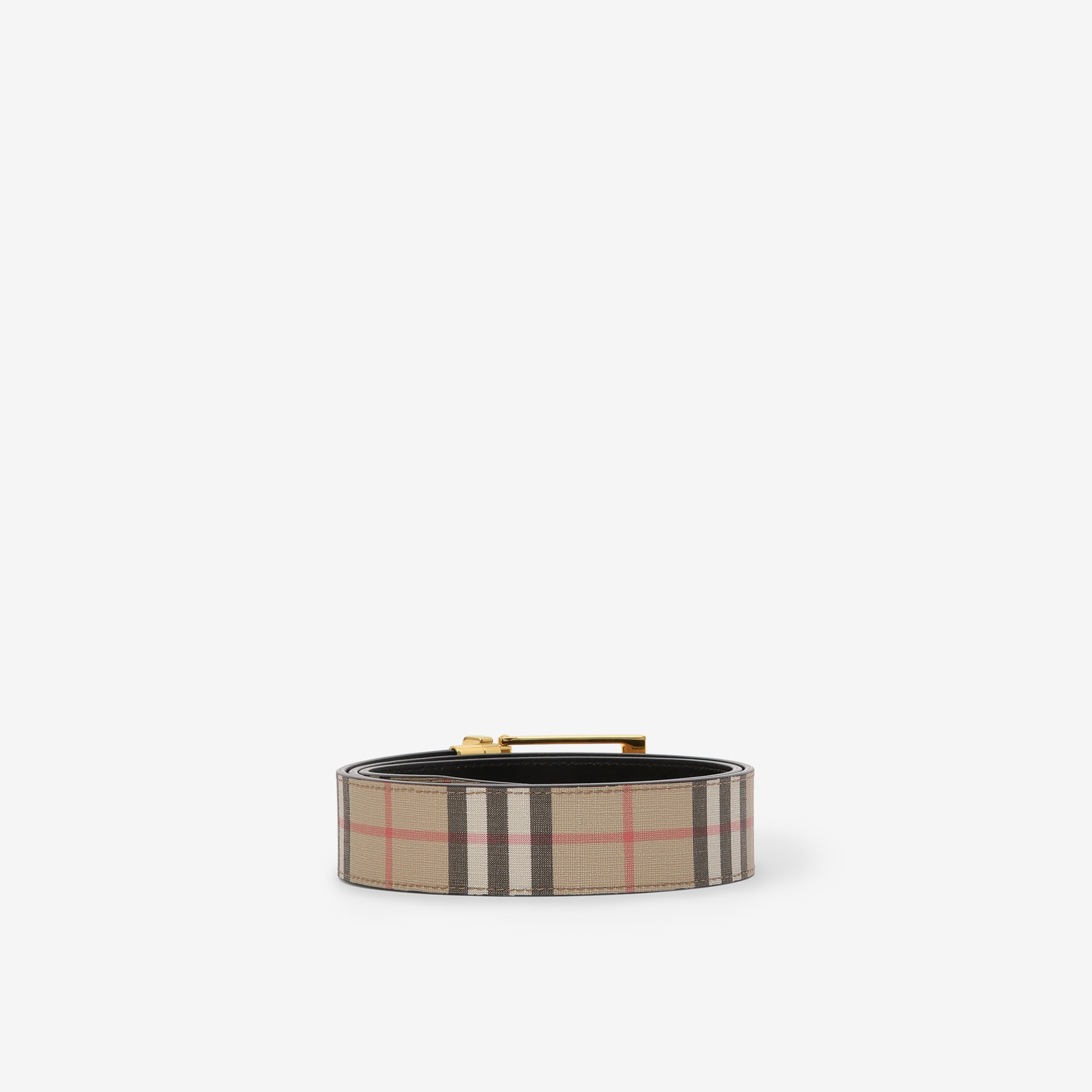 Reversible Vintage Check and Leather Belt in Archive Beige/gold - Men |  Burberry® Official