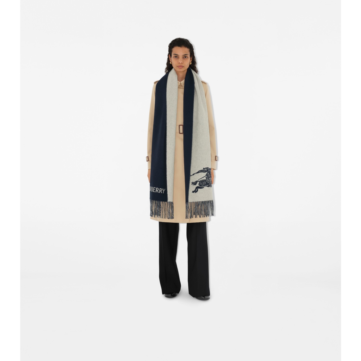 リバーシブル EKD カシミアスカーフ (ストーム) | Burberry®公式サイト