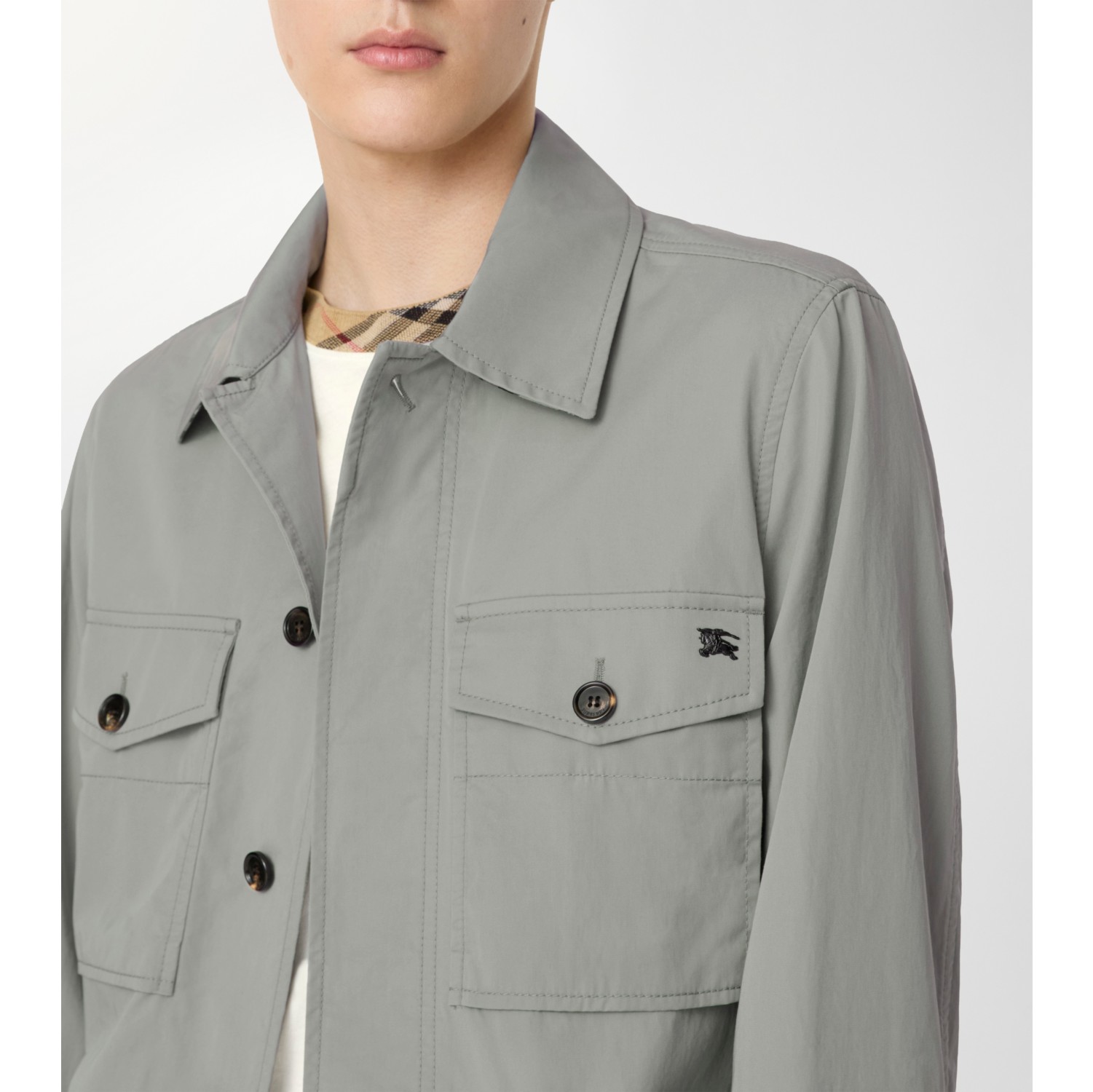 Cotton Twill Jacket in Rainy grey - Men | Burberry® Official