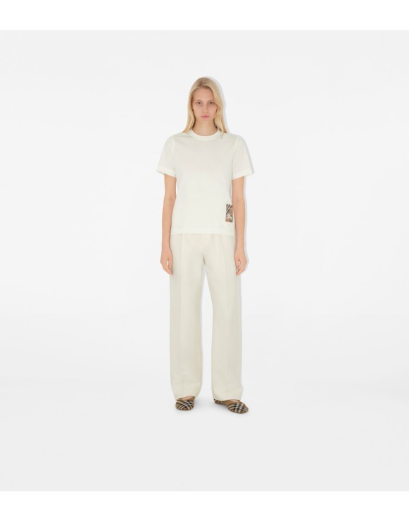 Check Label Cotton T-shirt