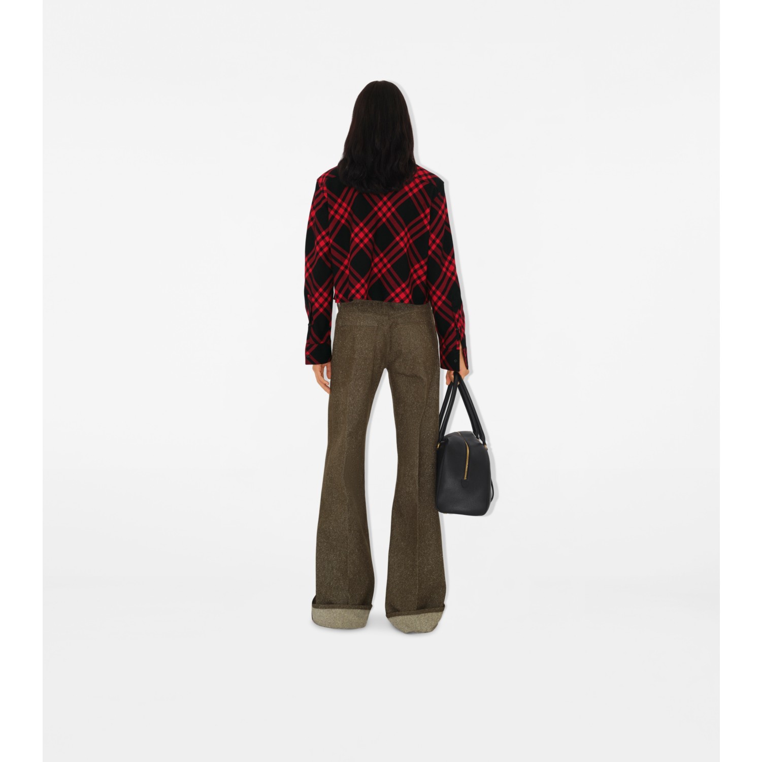 Cropped Check Cotton Shirt