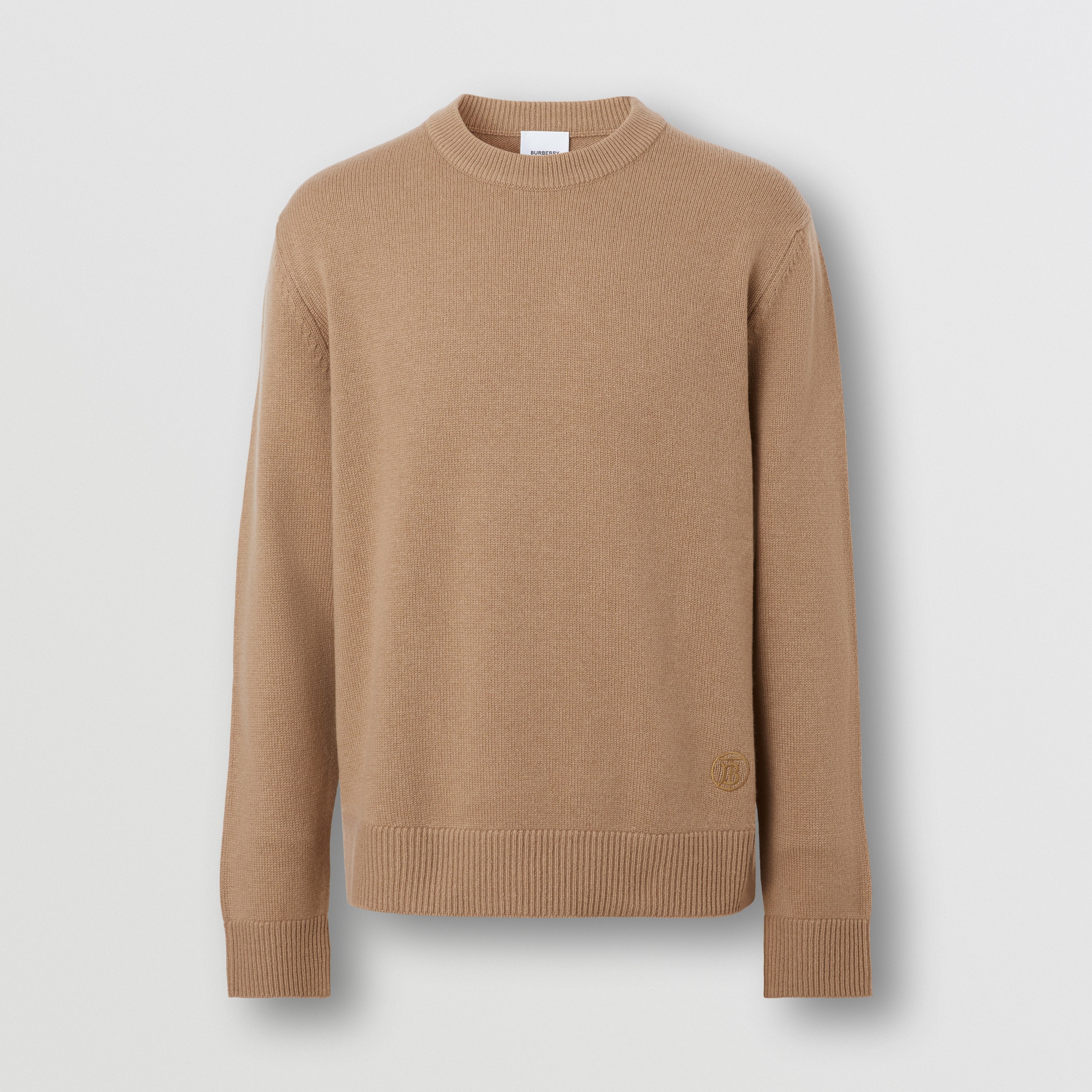 Monogram Motif Cashmere Sweater in Camel - Men | Burberry® Official - 4