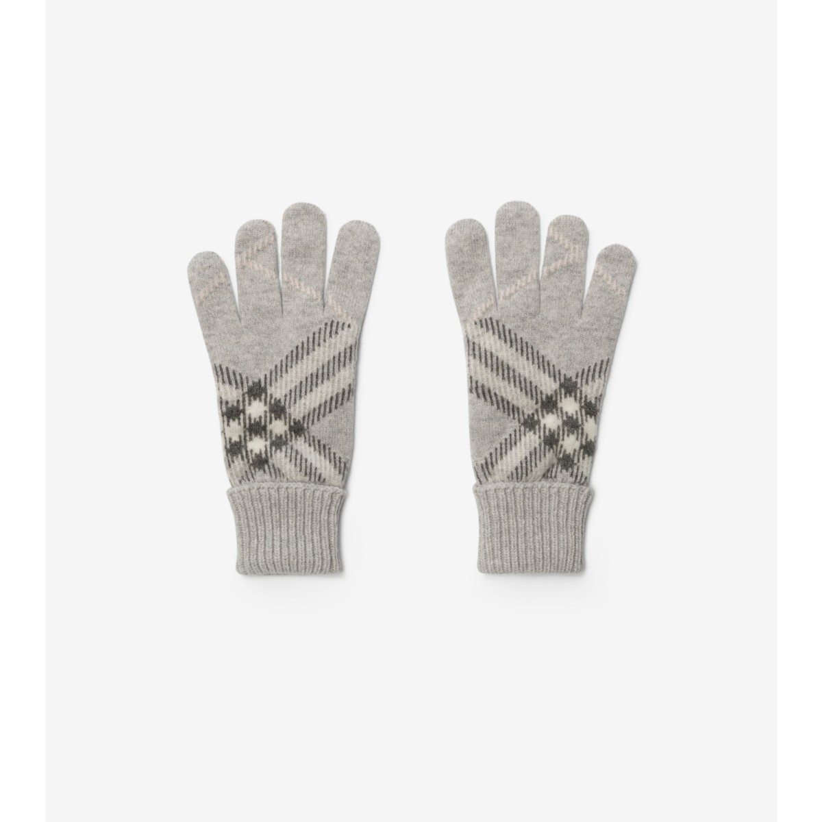  Check Cashmere Blend Gloves