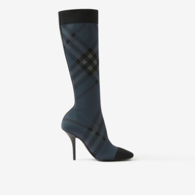 BURBERRY KNITTED CHECK SOCK BOOTS