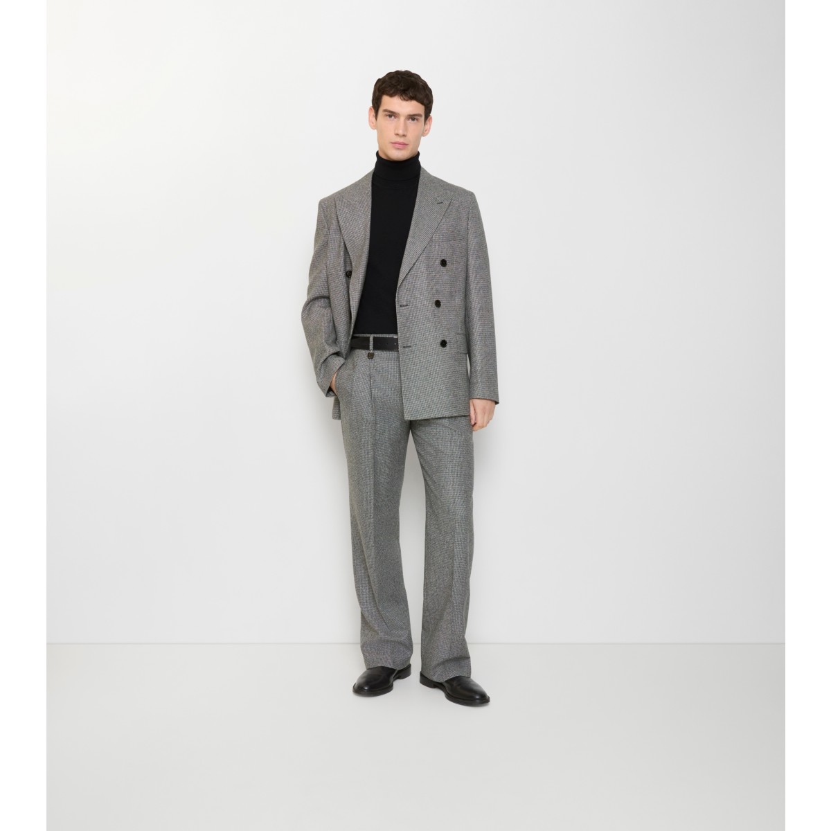  Check Puppytooth Wool Tailored Trousers