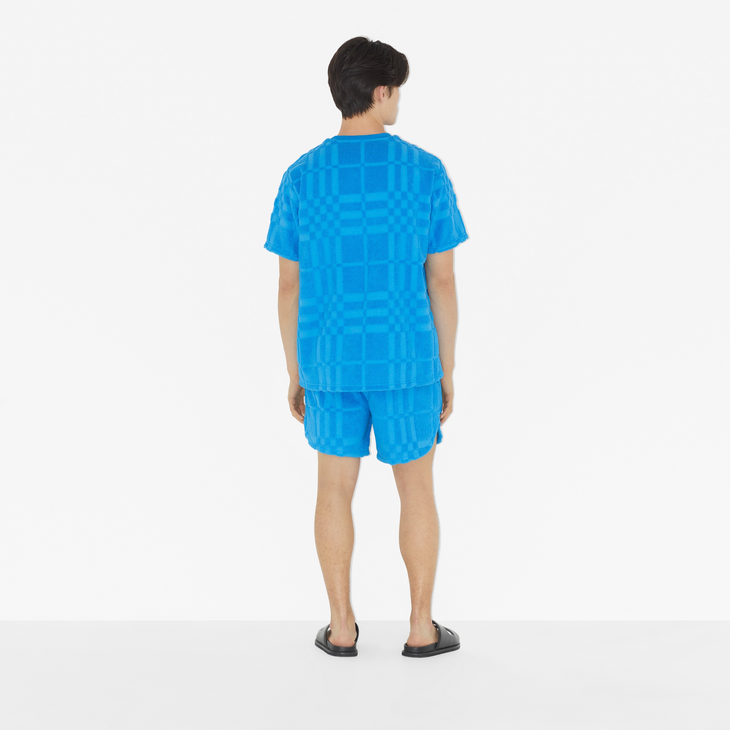 T-shirt in cotone Check (Blu Ceruleo Brillante) - Uomo | Sito ufficiale Burberry® - 4