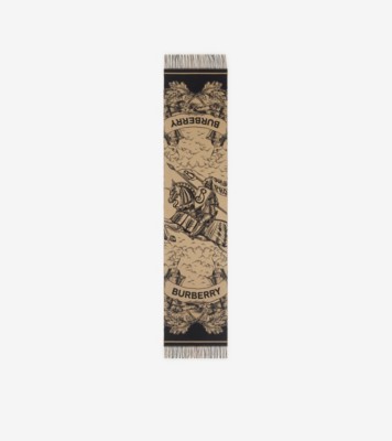 Wide Reversible EKD Cashmere Scarf in Archive beige | Burberry