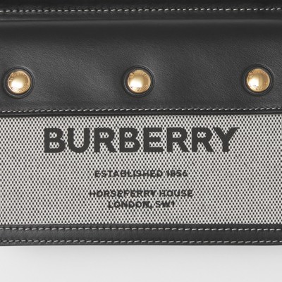 Mini Horseferry Print Title Bag with Pocket Detail in Black/tan - Women |  Burberry® Official