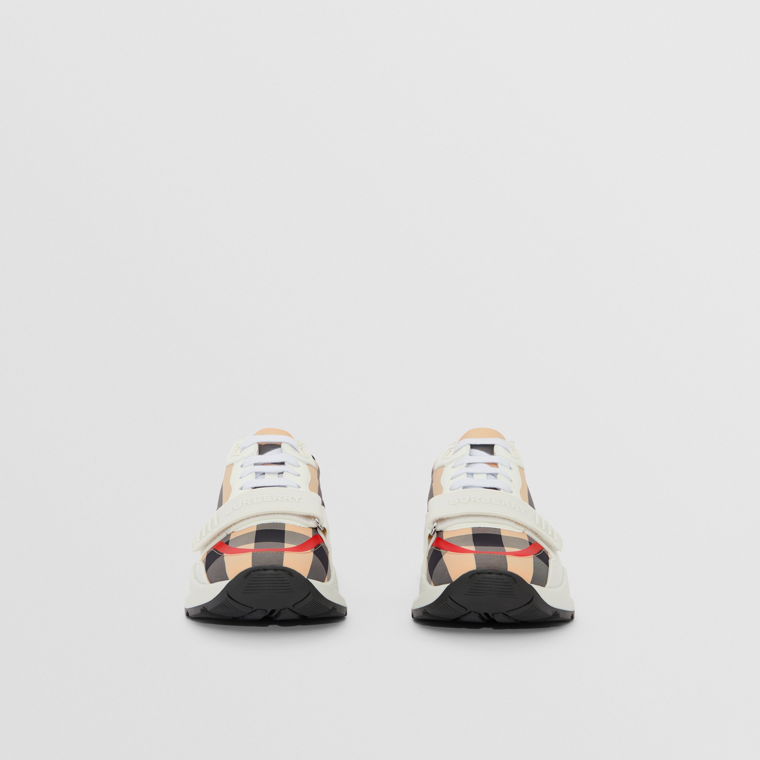 Sneaker aus Nylon mit Karomuster und Leder (Buttermilchfarben) - Damen | Burberry® - 4
