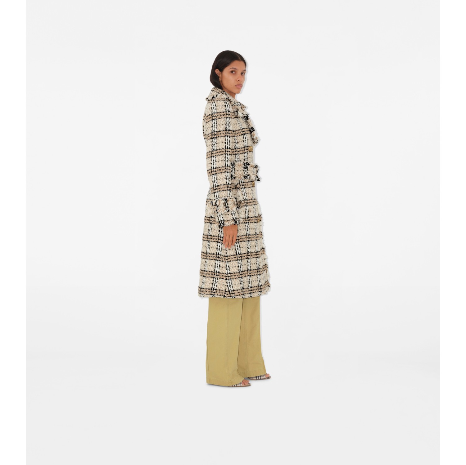 Check Bouclé Coat