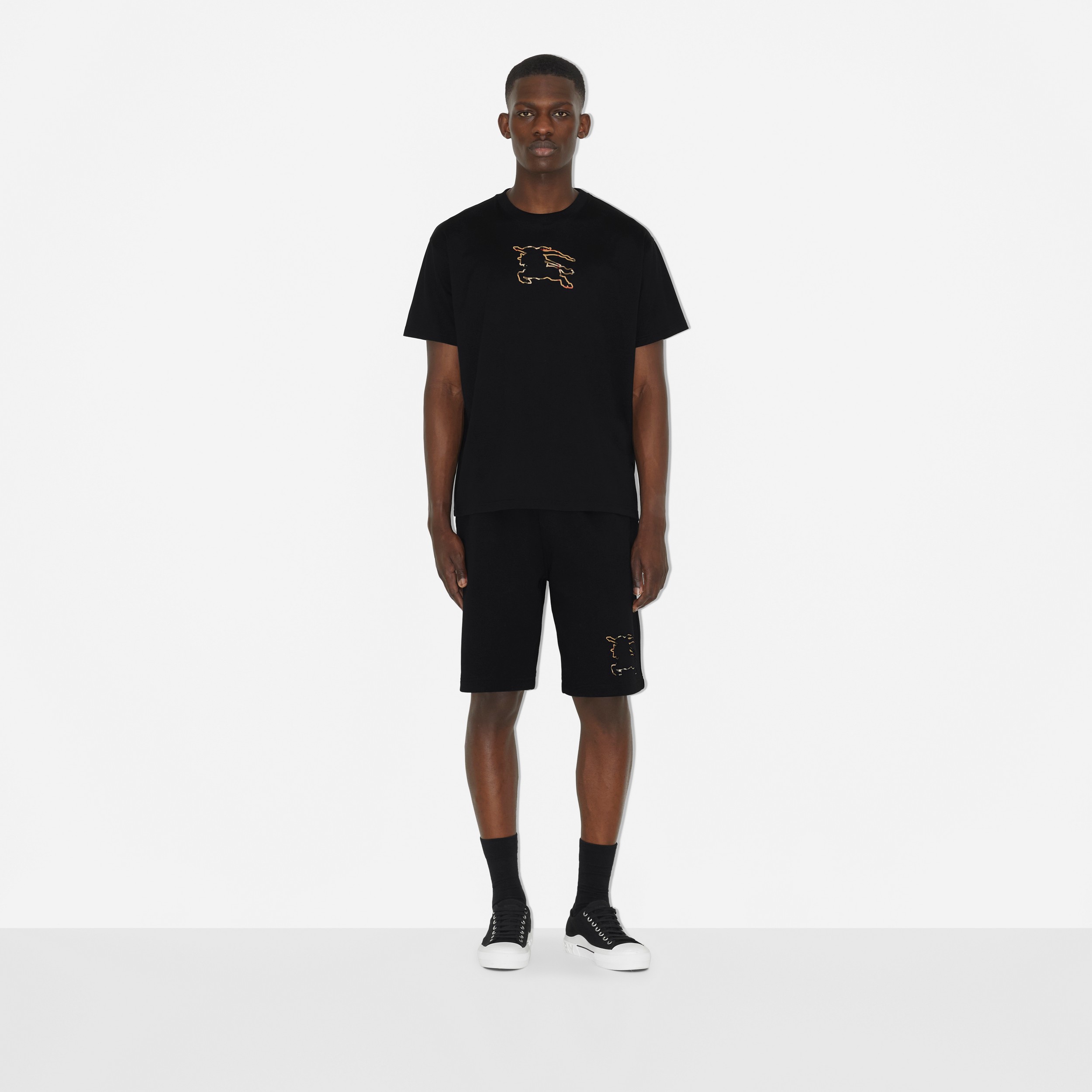 Check EKD Cotton T-shirt in Black - Men | Burberry® Official - 2