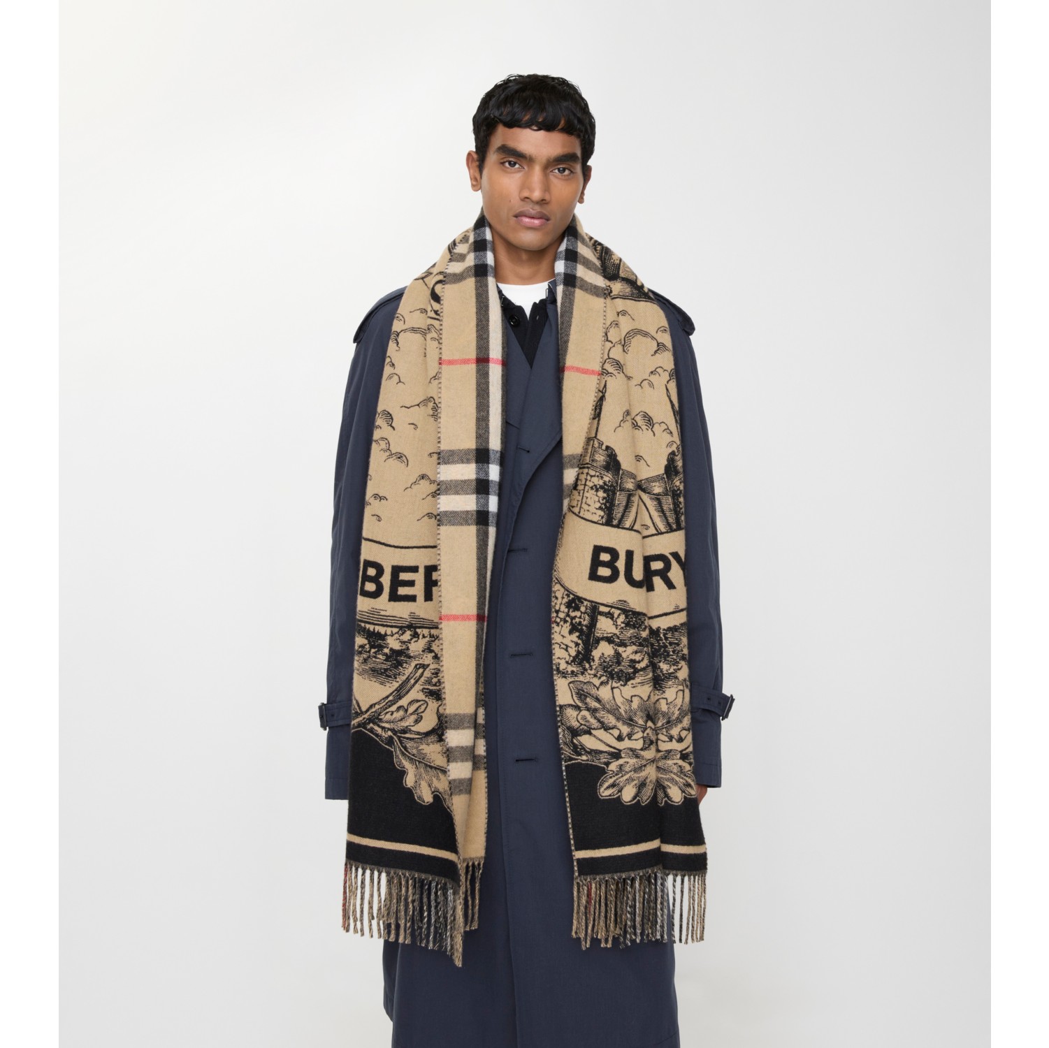 リバーシブル EKD カシミアスカーフ (アーカイブベージュ) | Burberry