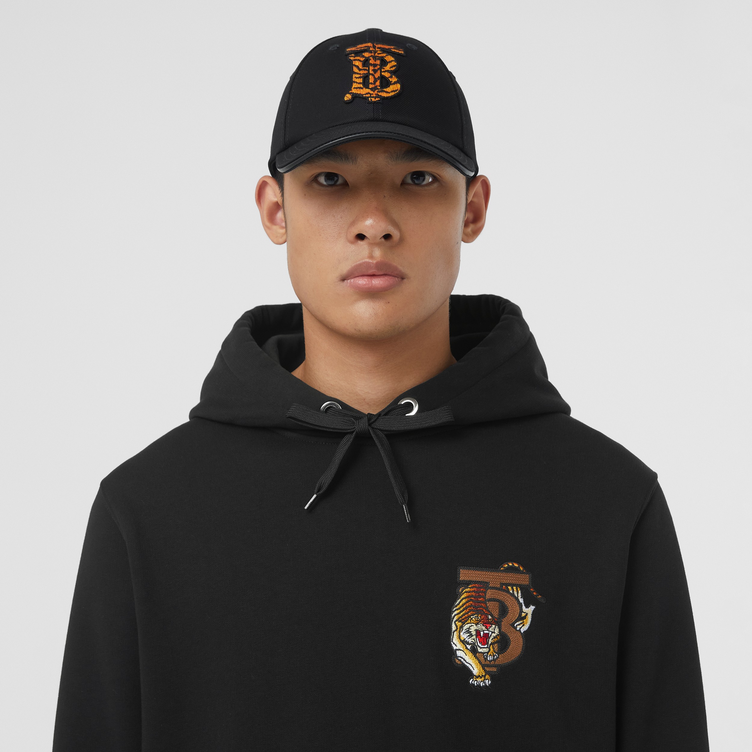 Tiger Graphic Cotton Hoodie in Black - Men | Burberry® Official - 2