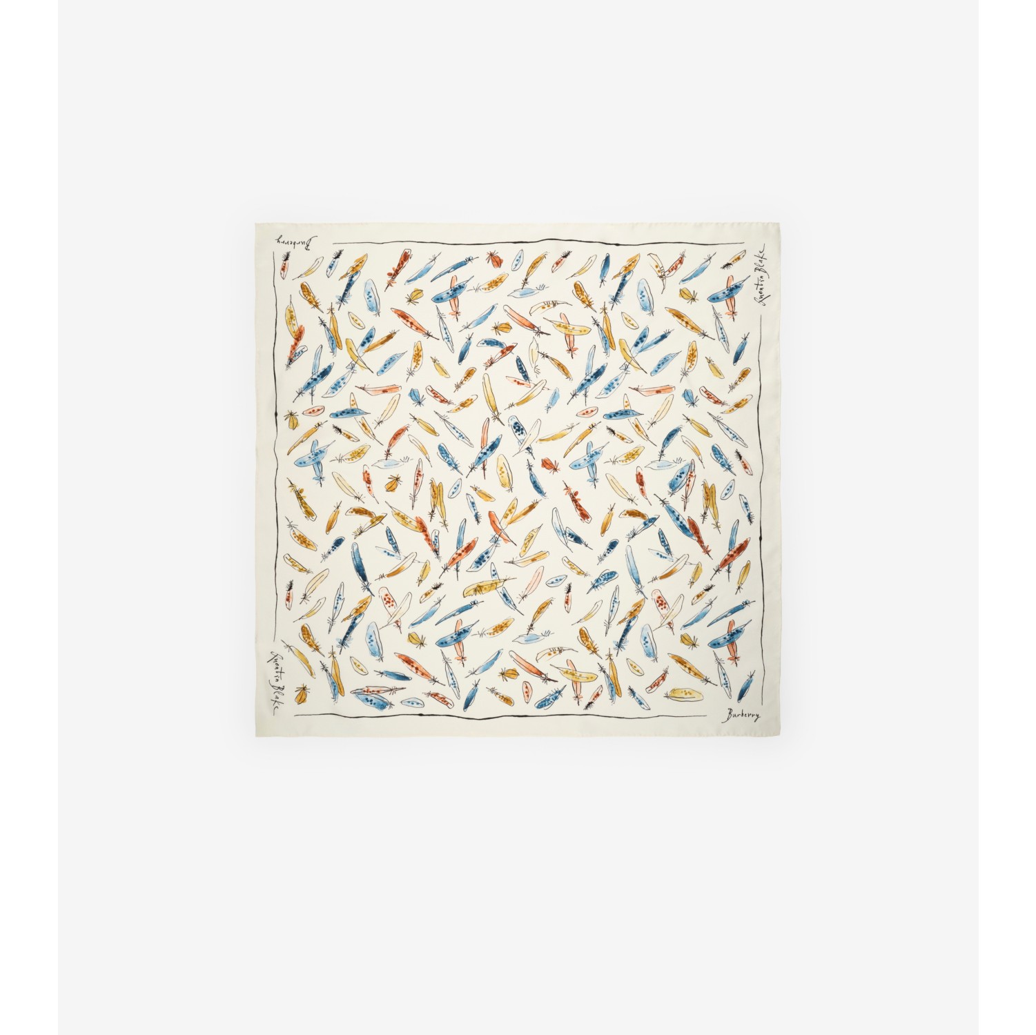 Feather Print Silk Scarf