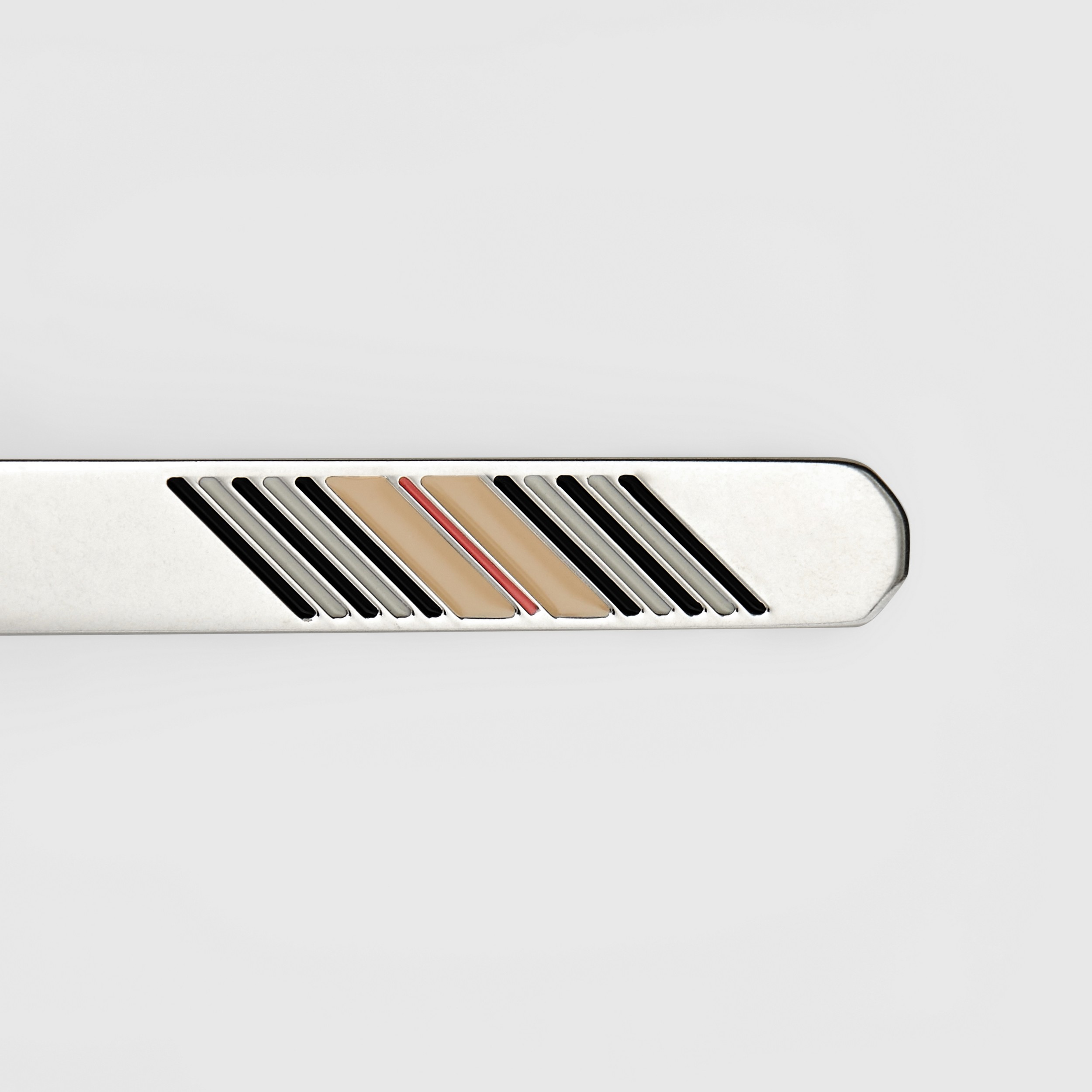 Icon Stripe Detail Palladium-plated Tie Bar - Men | Burberry® Official - 2