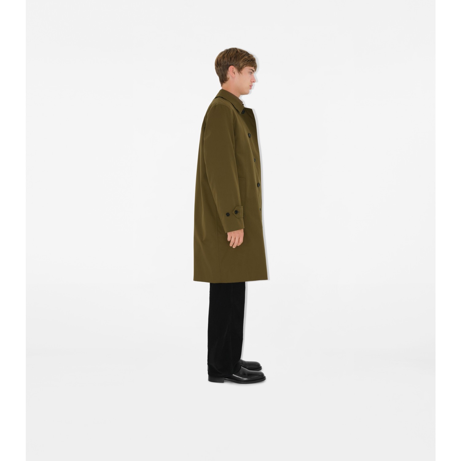 Car coat lungo in gabardine