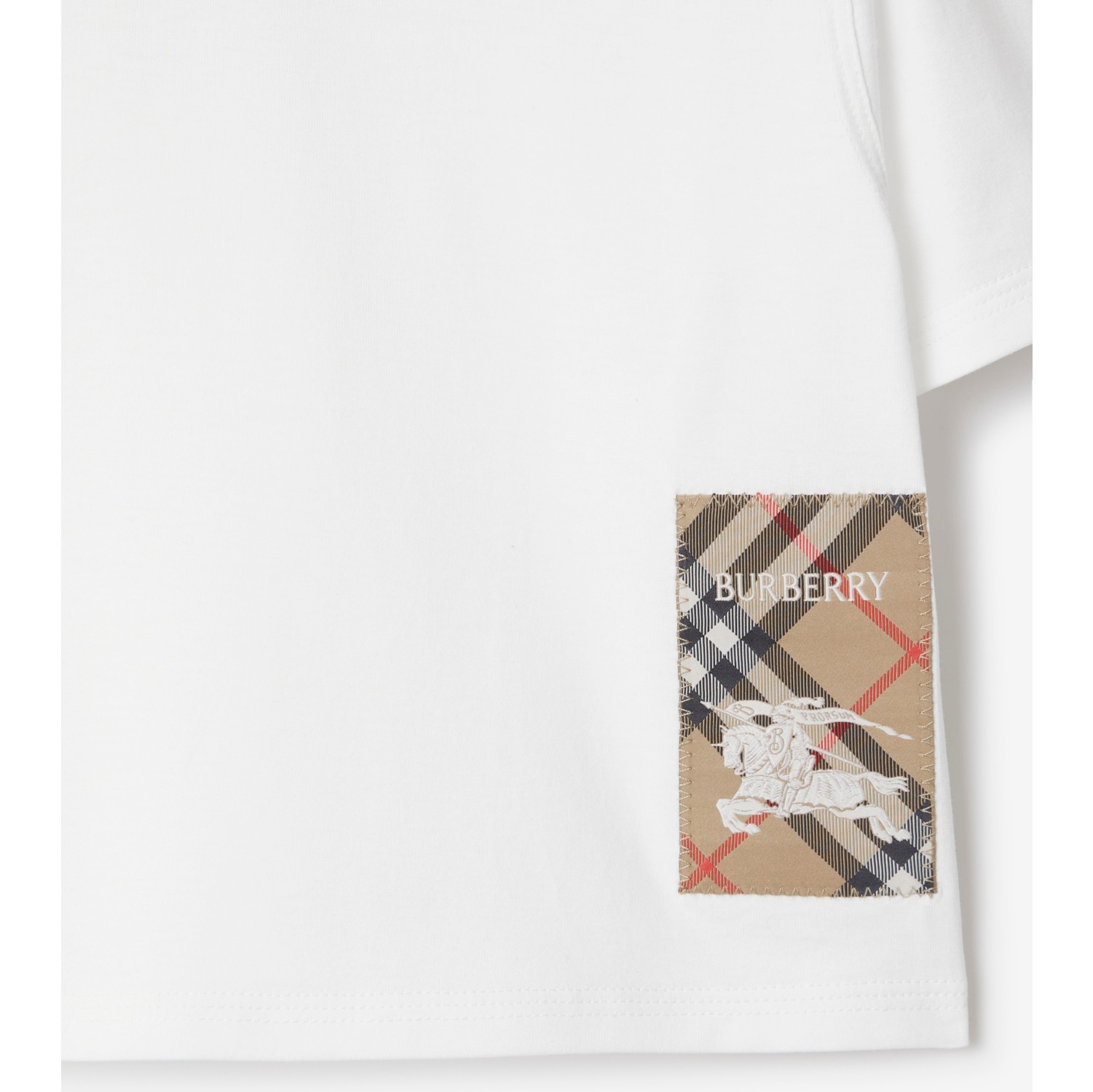 Baumwoll-T-Shirt mit Check-Label