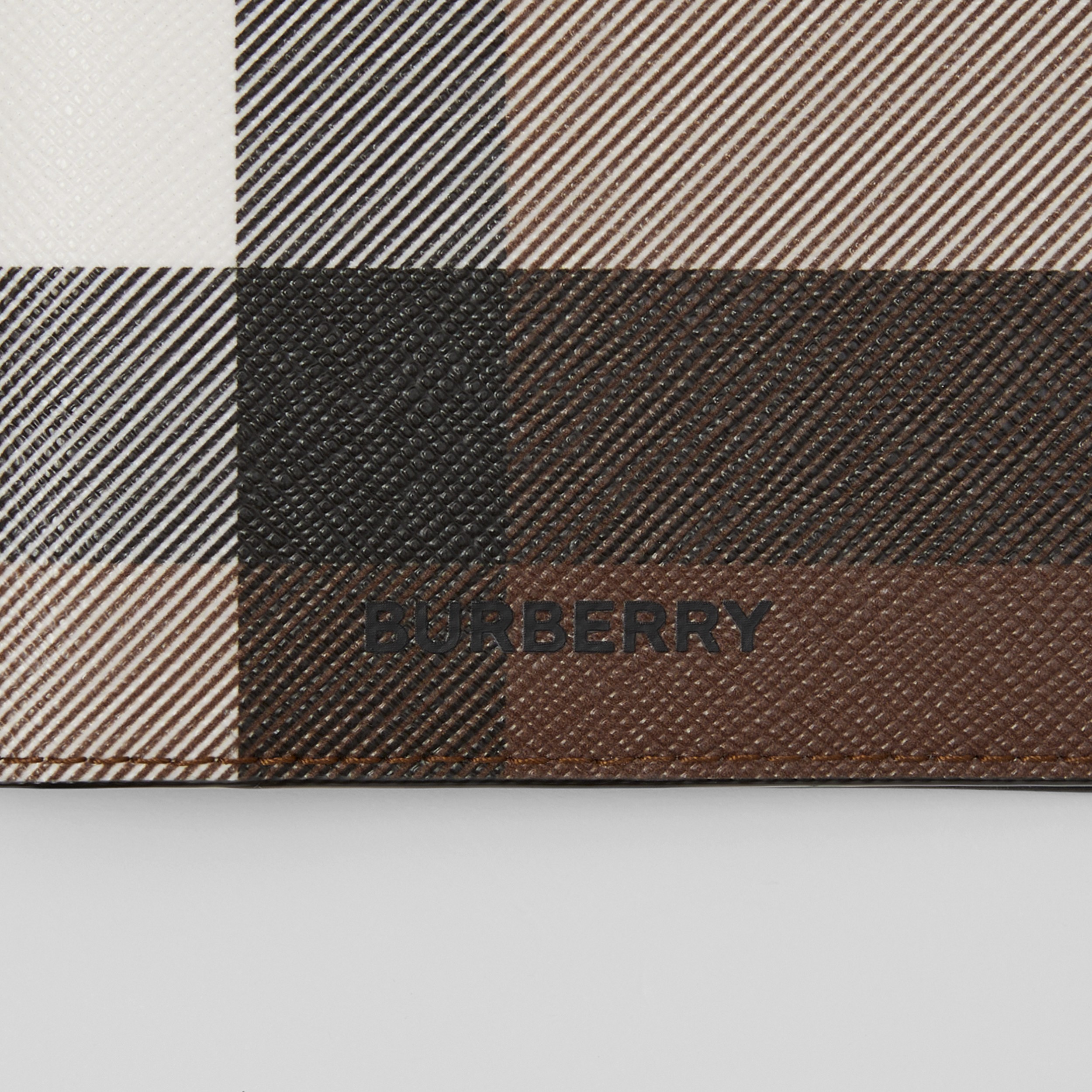 Check and Leather Passport Holder in Dark Birch Brown - Men | Burberry® Official - 2