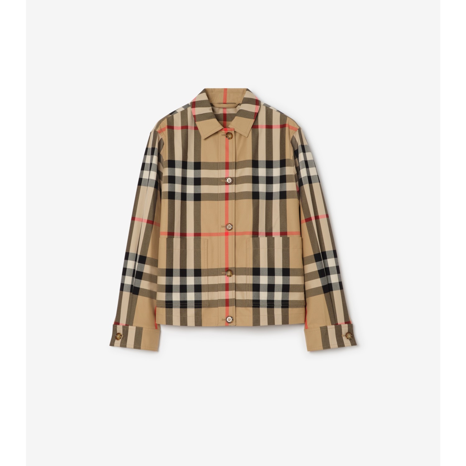 格纹棉质外套式衬衫