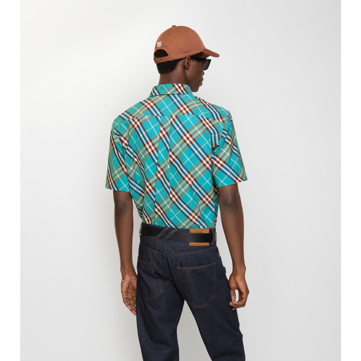 Relaxed Fit Check Cotton Shirt in Atom blue - Men | Burberry® Official