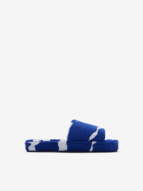 Burberry Snug Cotton-towelling Slippers In Knight