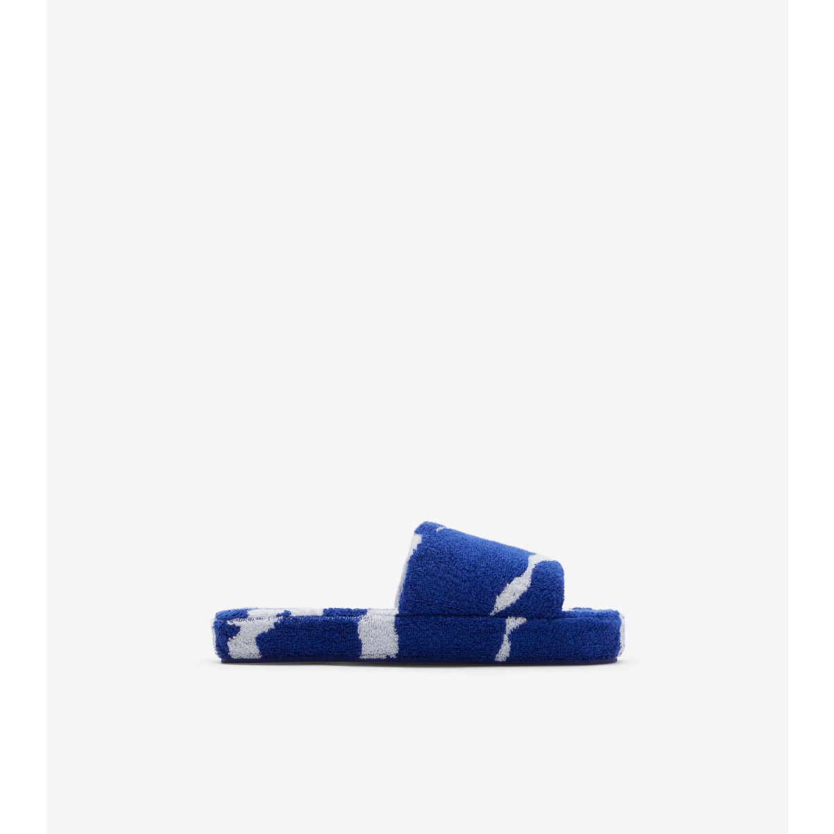 Burberry Snug Cotton Slippers In Blue