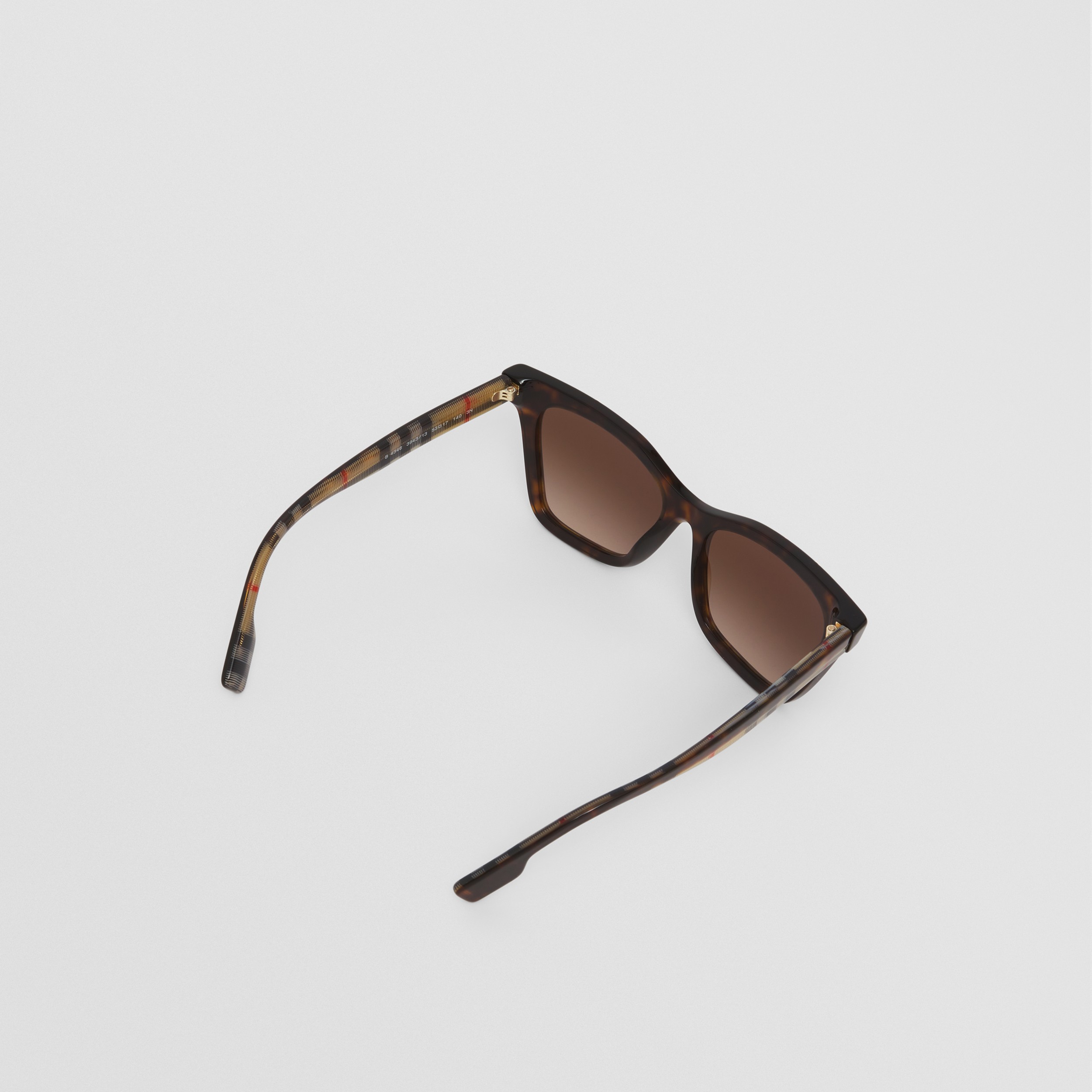 Check Detail Square Frame Sunglasses in Tortoiseshell/beige - Women | Burberry® Official - 4