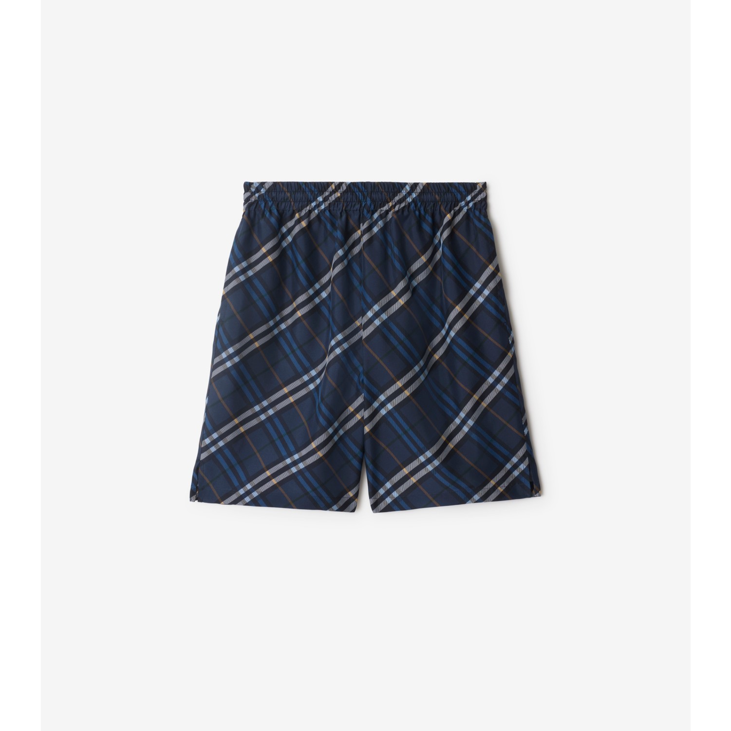 Shorts aus Seidenpopelin in Check