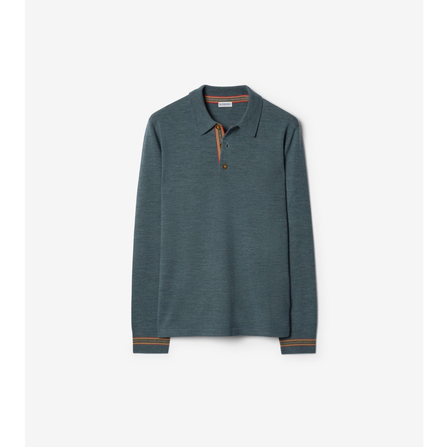 Long-sleeve Wool Polo Shirt