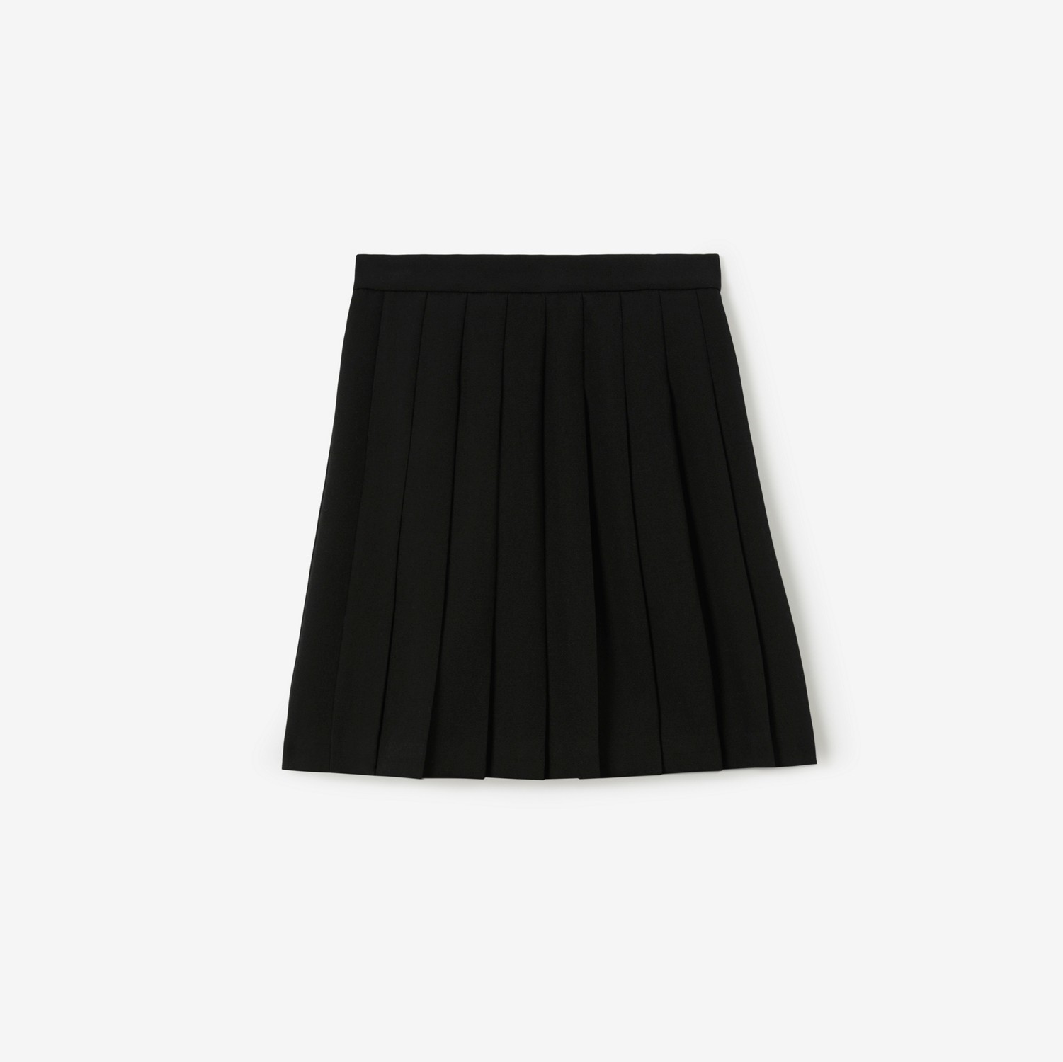 粘胶纤维混纺褶饰半裙 (黑色) | Burberry® 博柏利官网