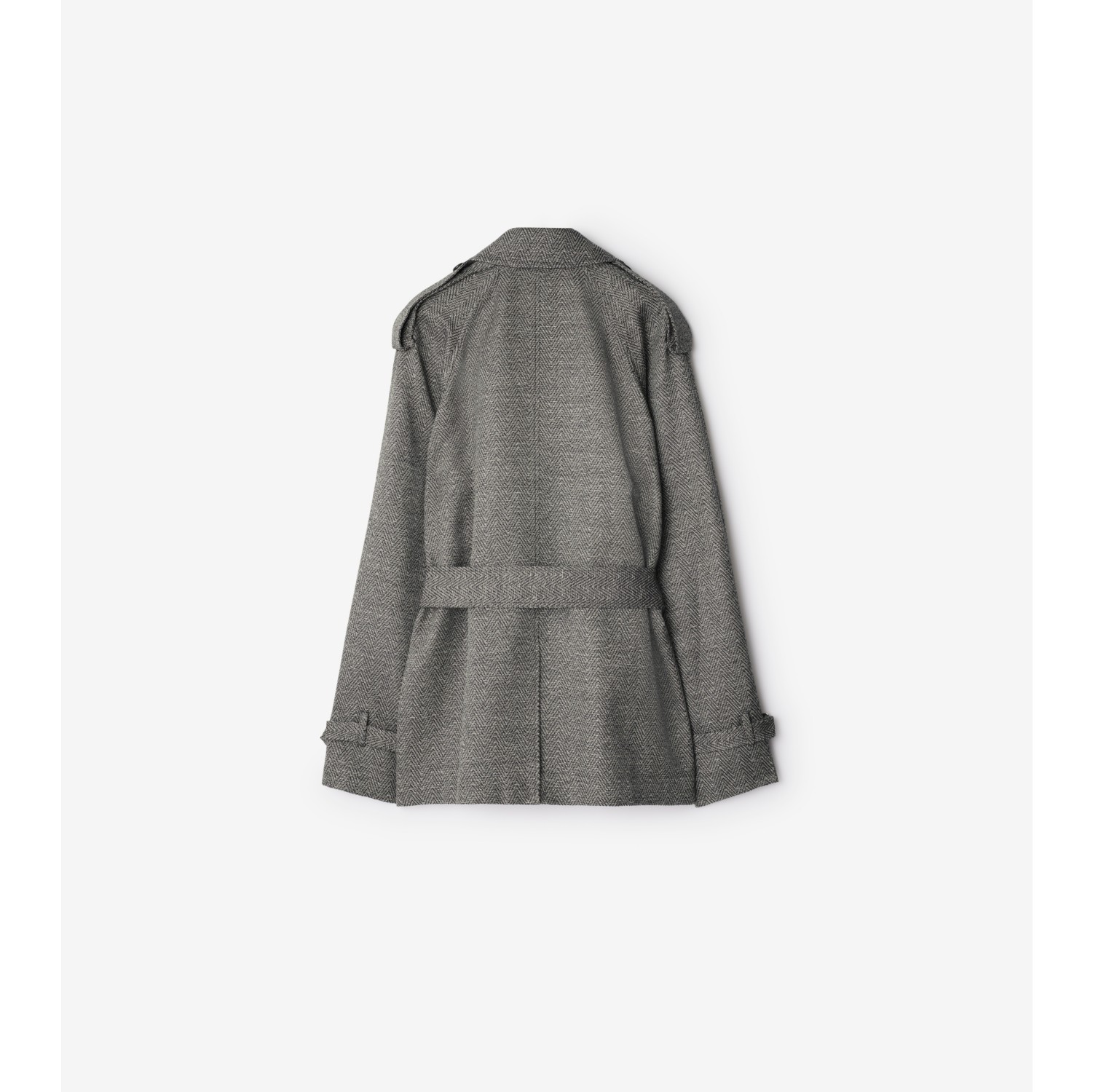 Chaqueta estilo trench coat en lana y seda