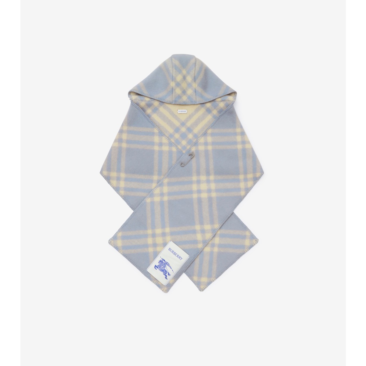  Check Wool Hooded Scarf