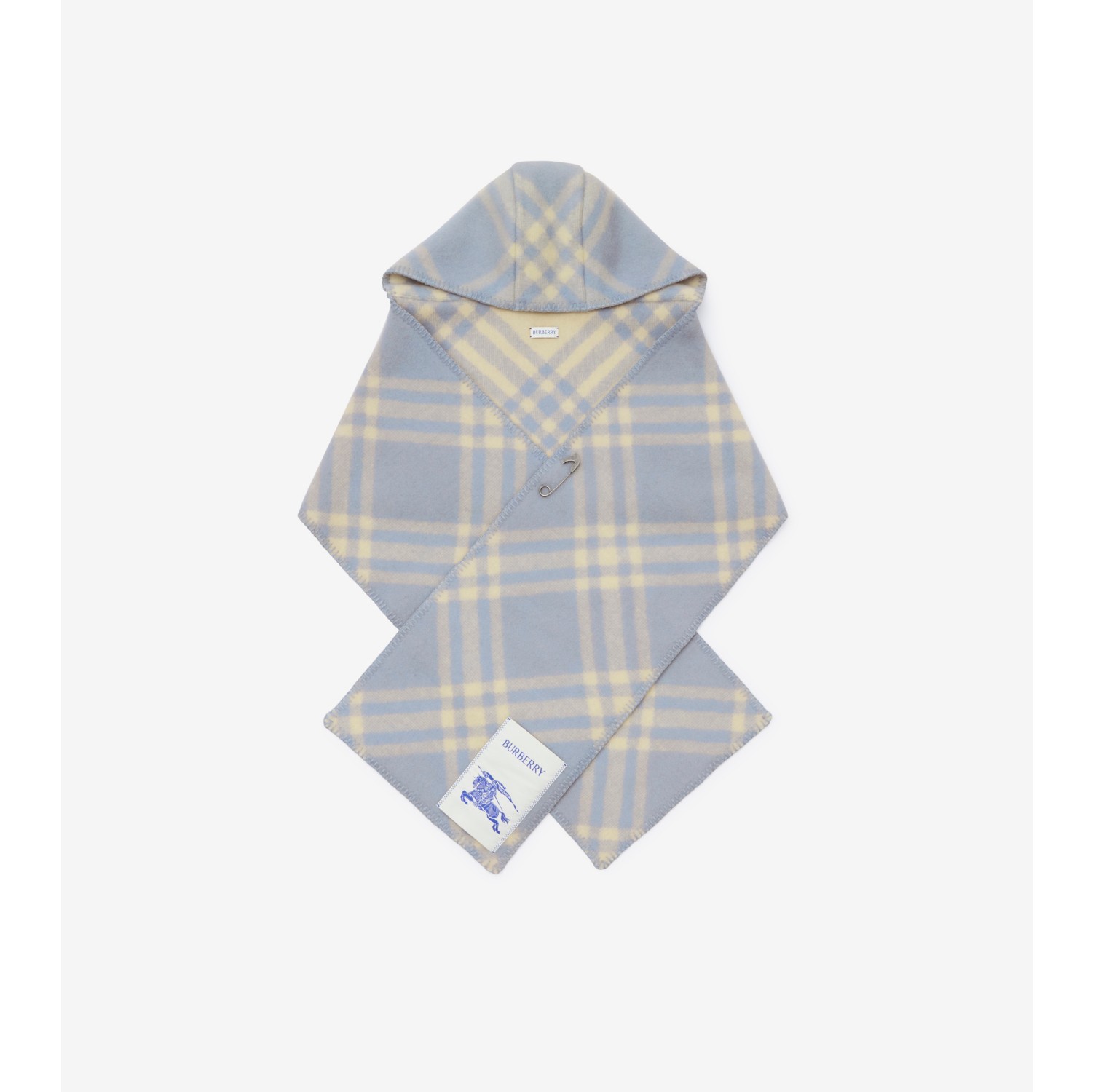 Check Wool Hooded Scarf