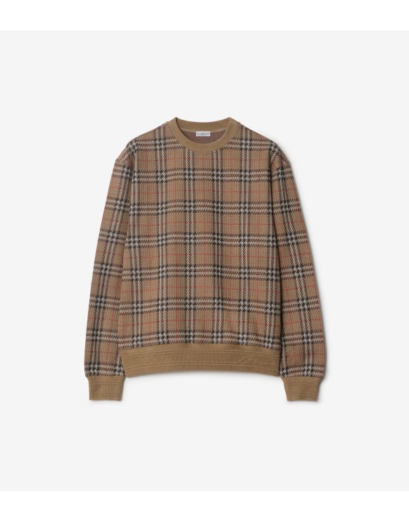 Check Cotton Blend Sweater