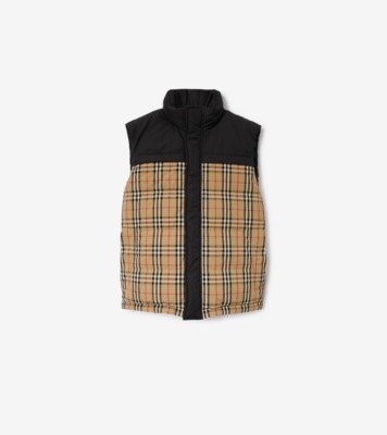 Reversible Puffer Gilet in Archive beige Men Burberry Official