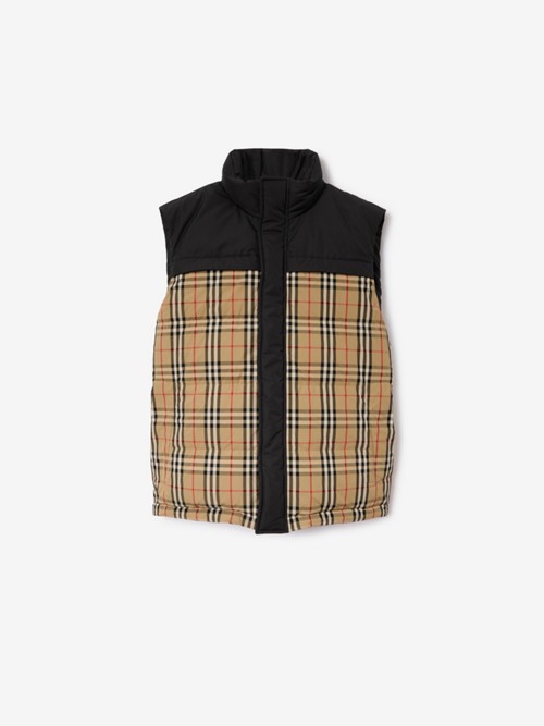 Burberry Reversible Puffer Gilet In Archive Beige
