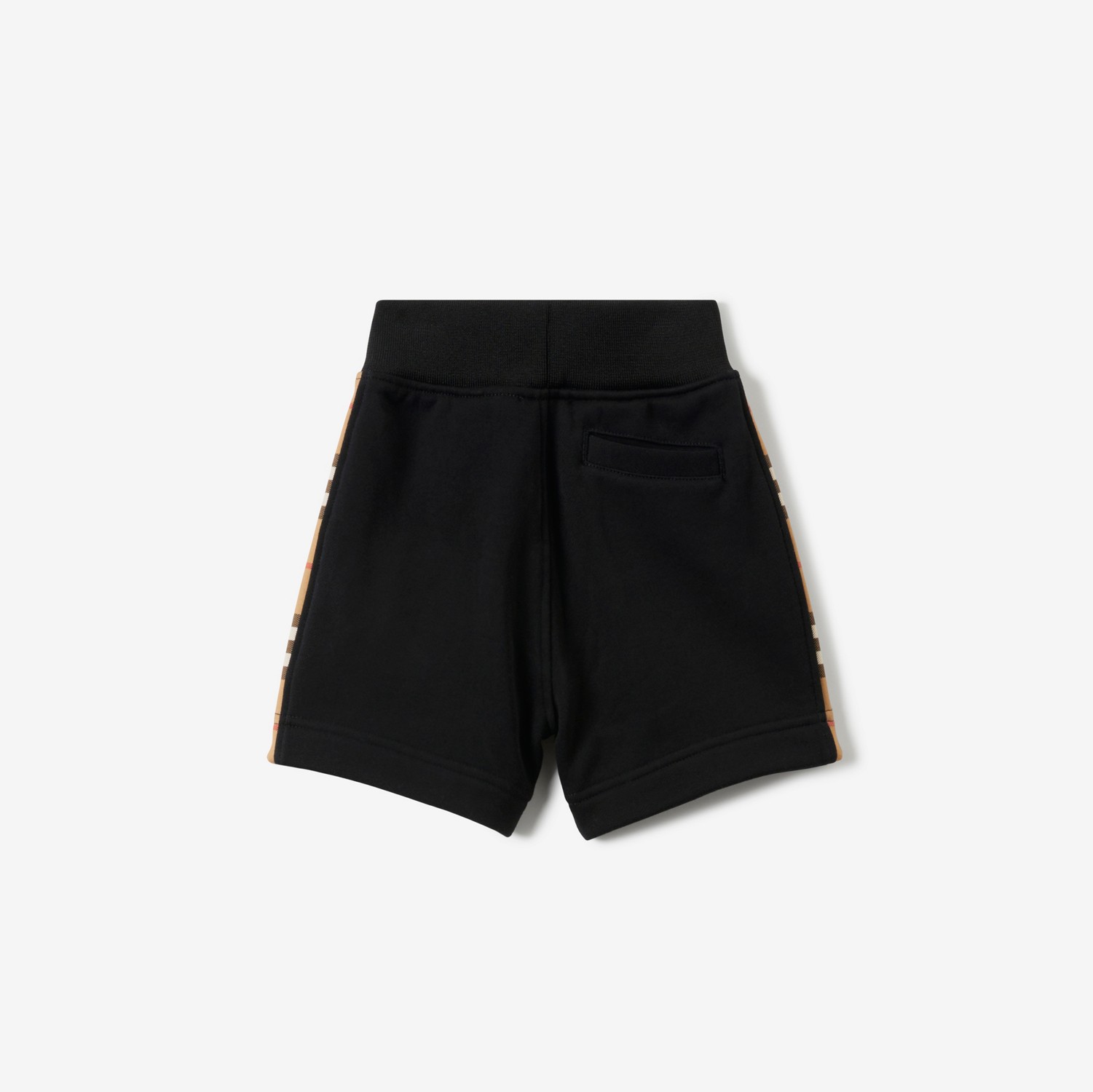 Check Panel Cotton Shorts in Black - Children | Burberry® Official